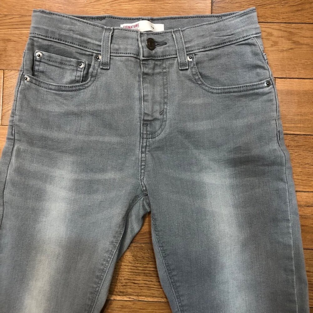 Levi Strauss Signature Slim Light Gray Denim Jeans Size 14 Regular
